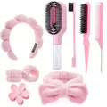 9-Piece Spray Comb Hair Styling Kit – Combs, Clips & Bands Hair Styling Kit PLUSH pink-9pcs