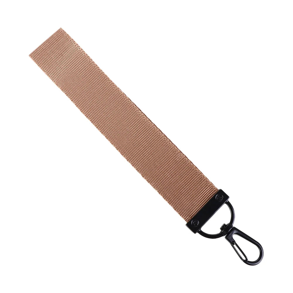 Solid Color Ribbon Lanyard Keychain – Bag Charm & Phone Strap Ribbon Keychain PLUSH brown