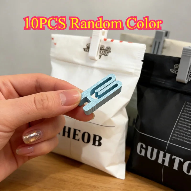 10pcs Plastic Bag Sealing Clips – Food Freshness Kitchen Tool Bag Sealing Clips PLUSH