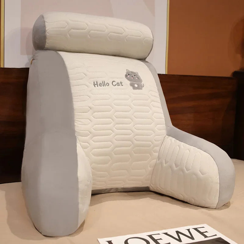 Cartoon Plush U-Shape Lumbar Cushion for Bed & Sofa Lumbar Support Pillow PLUSH Kitty 60x50cm