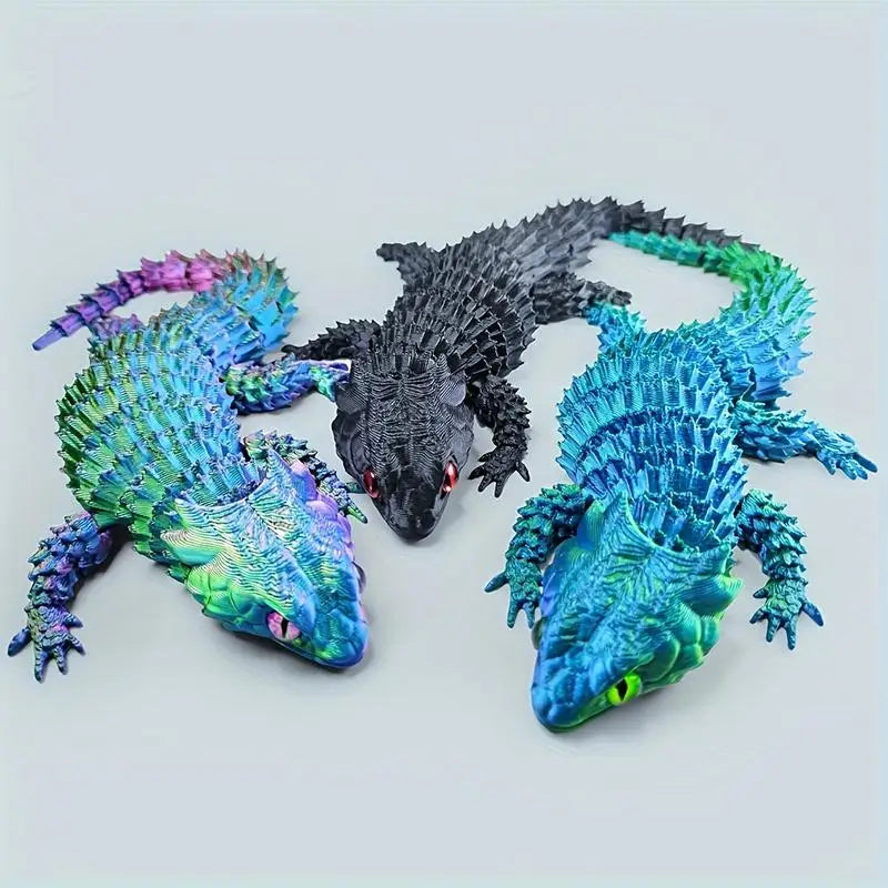 3D Printed Movable Lizard Statue – Desktop Sculpture & Gift Desktop Sculpture PLUSH