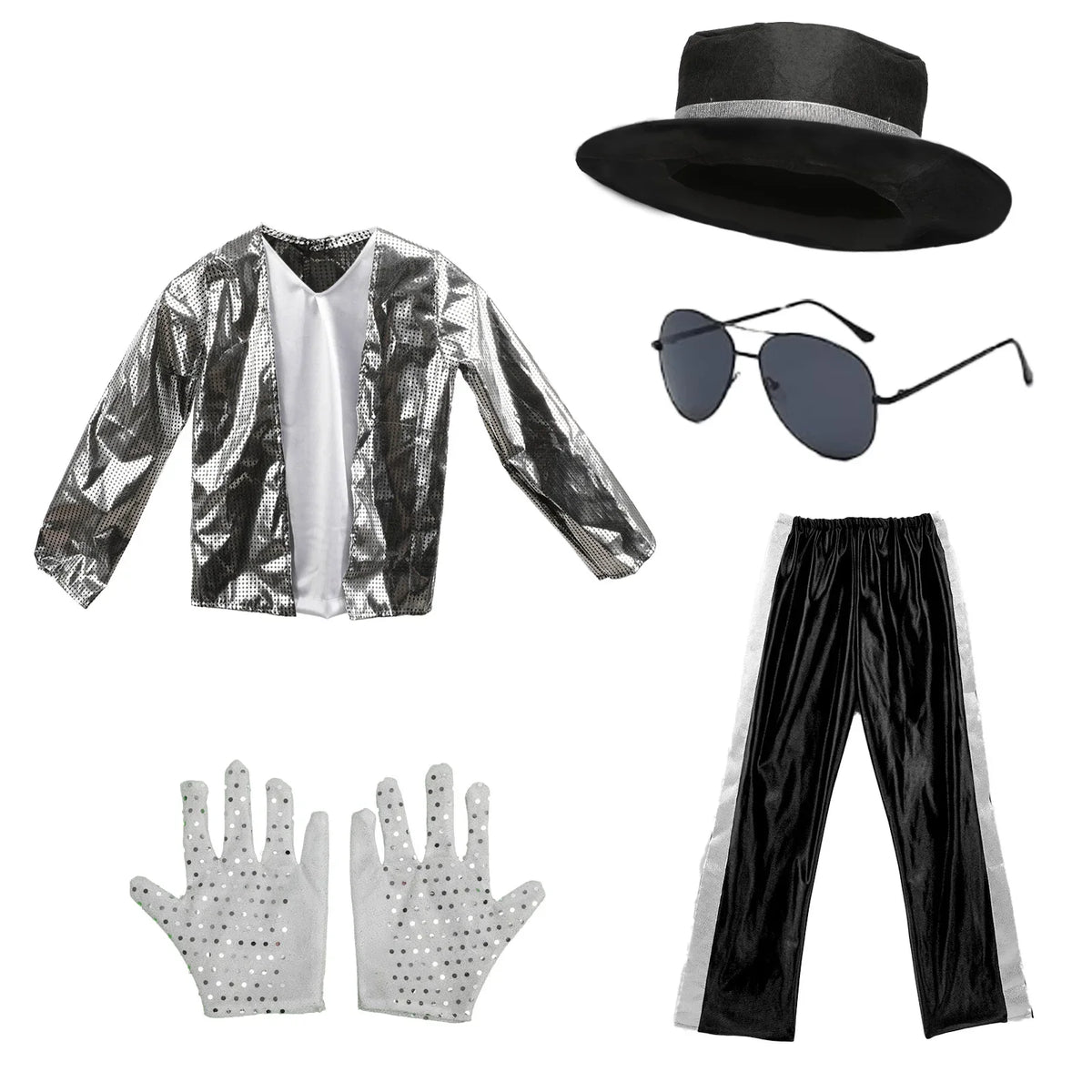 1970s Pop Star Kids Halloween Costume 5-Piece Set Kids Costume Set PLUSH Mike 5 piece set 3-5 S