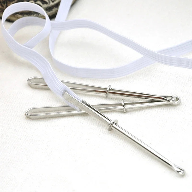 2pcs Stainless Steel Elastic Band Threader Garment Clips Sewing Sewing Threader Clips PLUSH