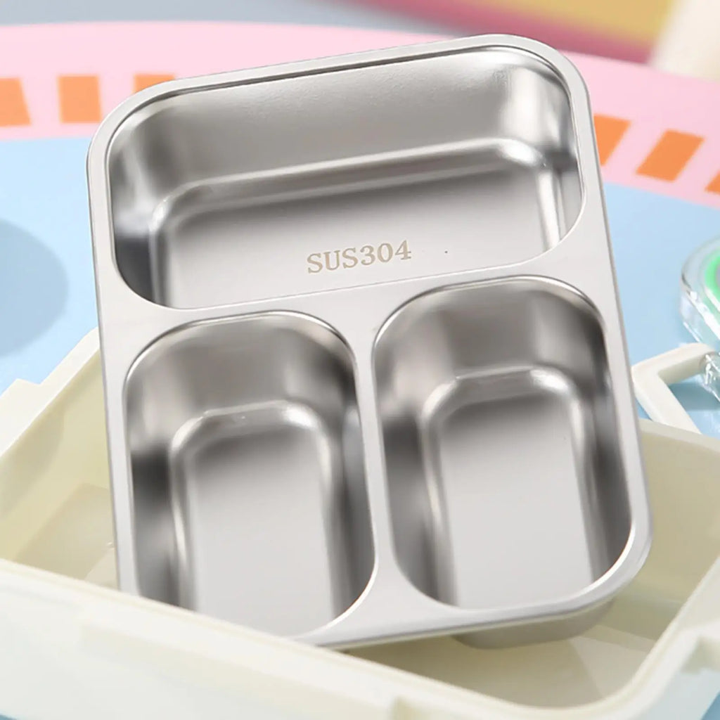 Stainless Steel 3-Compartment Leakproof Lunch Box Stainless Steel Lunch Box PLUSH