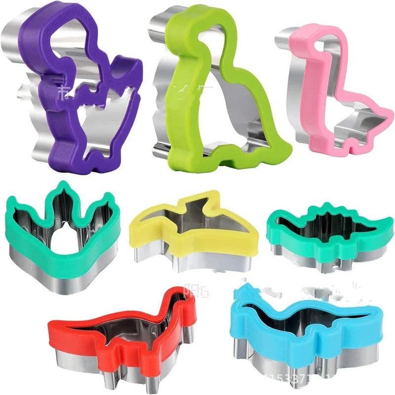 8PCS Dinosaur ABC Stainless Steel Cookie & Sandwich Cutters Cookie Cutter Set PLUSH B