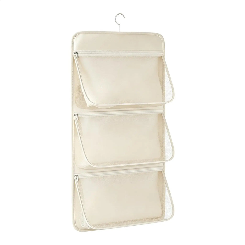 Hanging Mesh Closet Organizer – 3-Pocket Wardrobe Storage Bag Closet Organizer Bag PLUSH