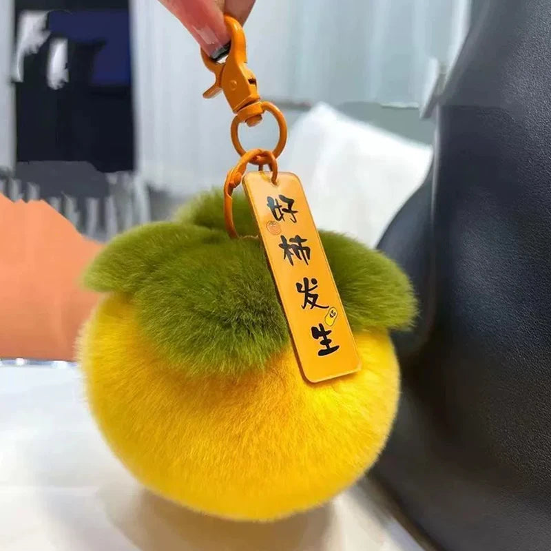 Tennis Ball Plush Keychain – Cute Cartoon Fur Bag Pendant Plush Keychain Charm PLUSH B8