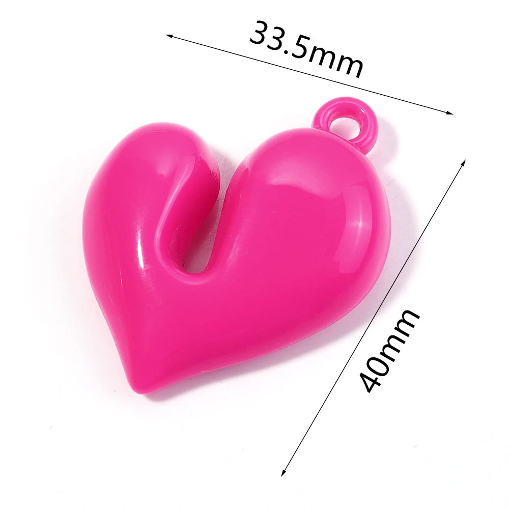 4pcs Acrylic Irregular Heart Charms Pendants – DIY Jewelry Jewelry Charm Pendants PLUSH