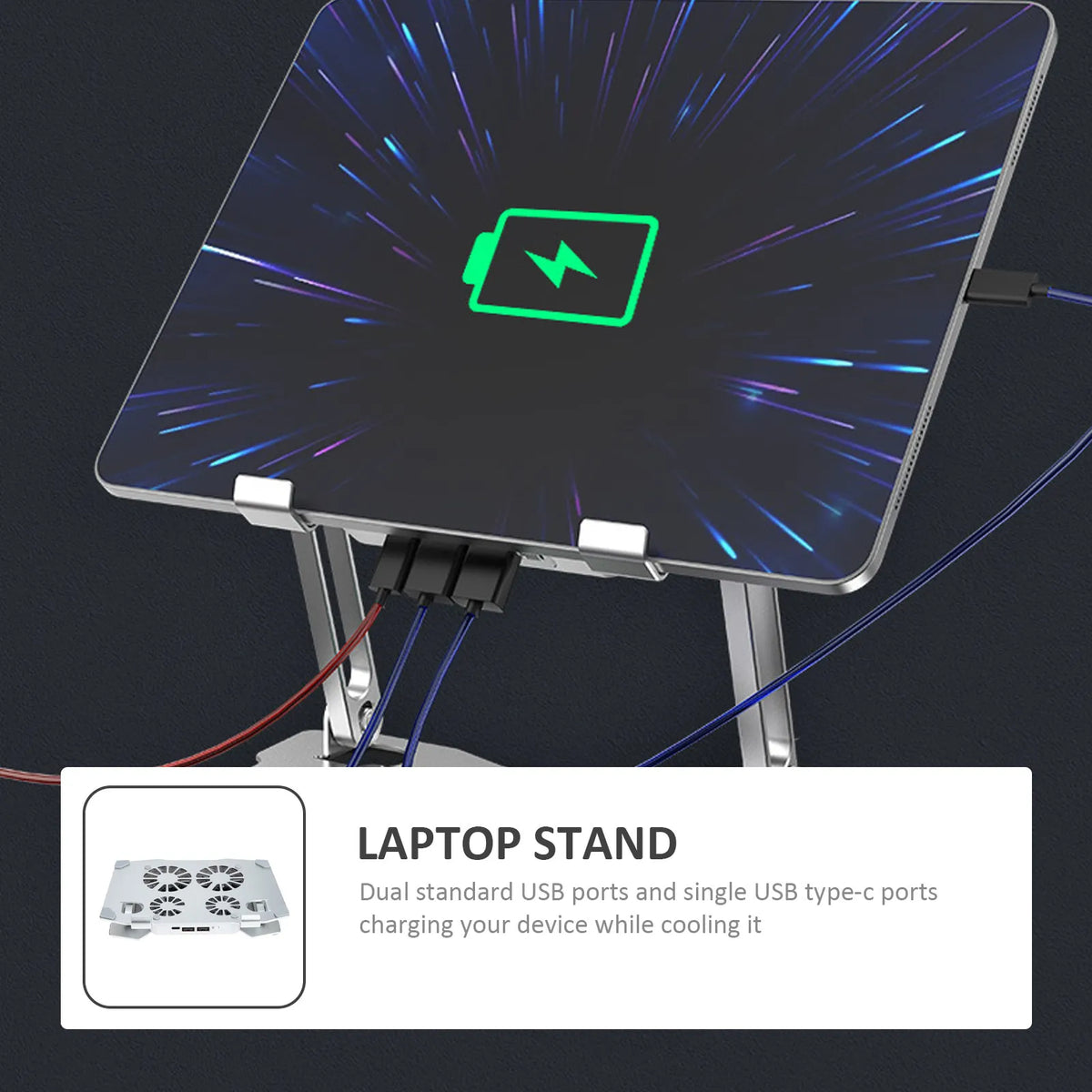 Foxnovo Laptop Cooling Stand 4 Silent Fans 180° Dual USB Laptop Cooling Stand PLUSH