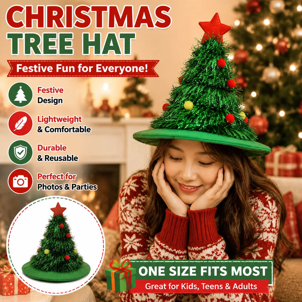 Mini Christmas Tree Hat Headbands – Holiday Photo Props Set Holiday Headband Set PLUSH