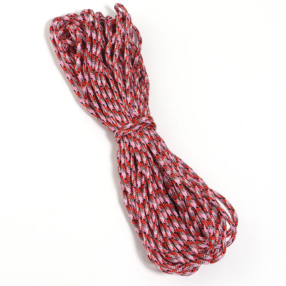 10 Yards 2mm Camouflage Polyester Braided Paracord DIY Cord Braided Paracord Rope PLUSH pink red