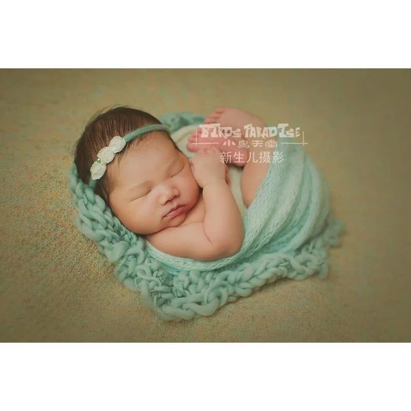 Newborn Photography Prop Blanket – Handmade Flokati Weave Mat Baby Photo Prop PLUSH
