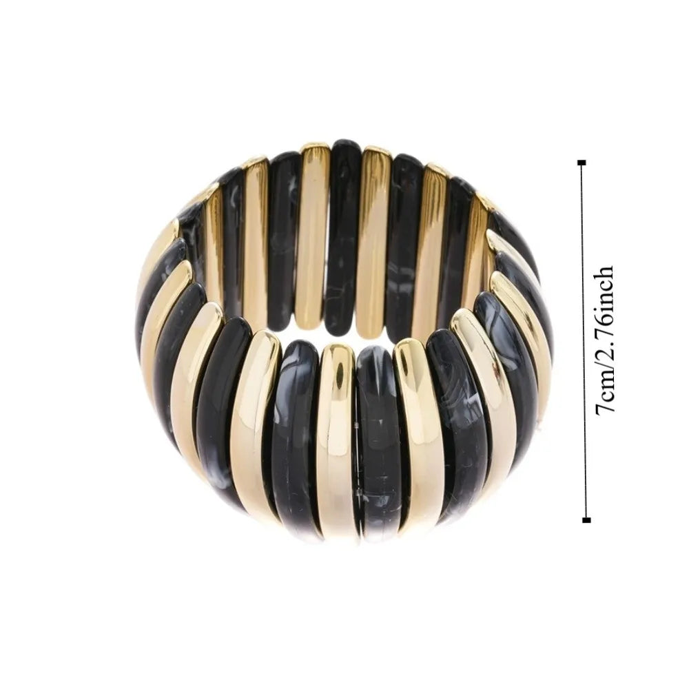 Bohemian Geometric Wide Chunky Acrylic Bangle for Women Chunky Bangle Bracelet PLUSH