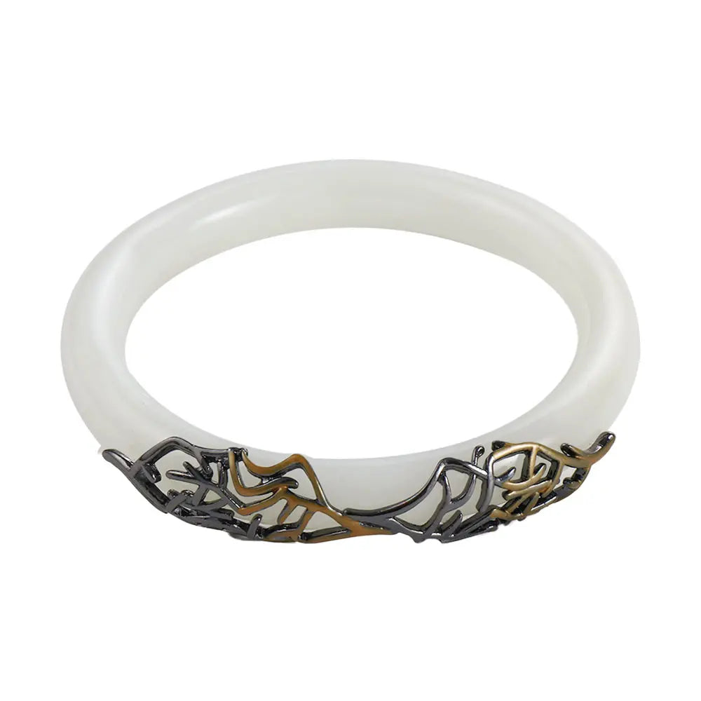 Imitation Hetian Jade Moon Bracelet – Women's Chinese Bangle Women's Jade Bracelet PLUSH A