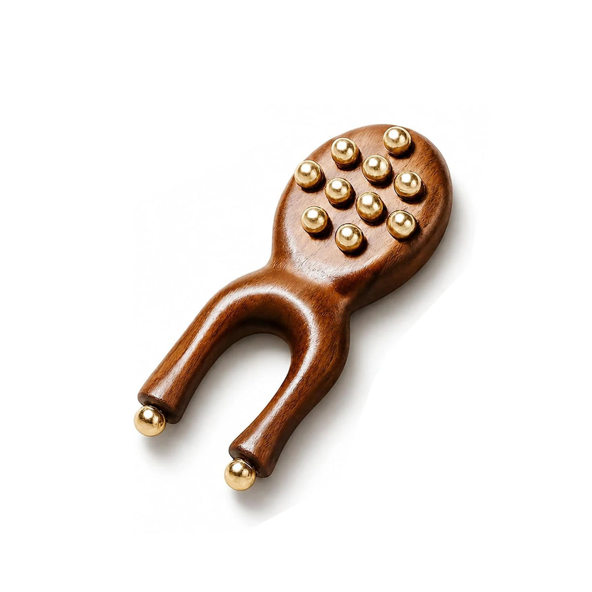 Sandalwood Scalp Massage Comb & Acupressure Face Massager Set Massage & Gua Sha Set PLUSH Brown B