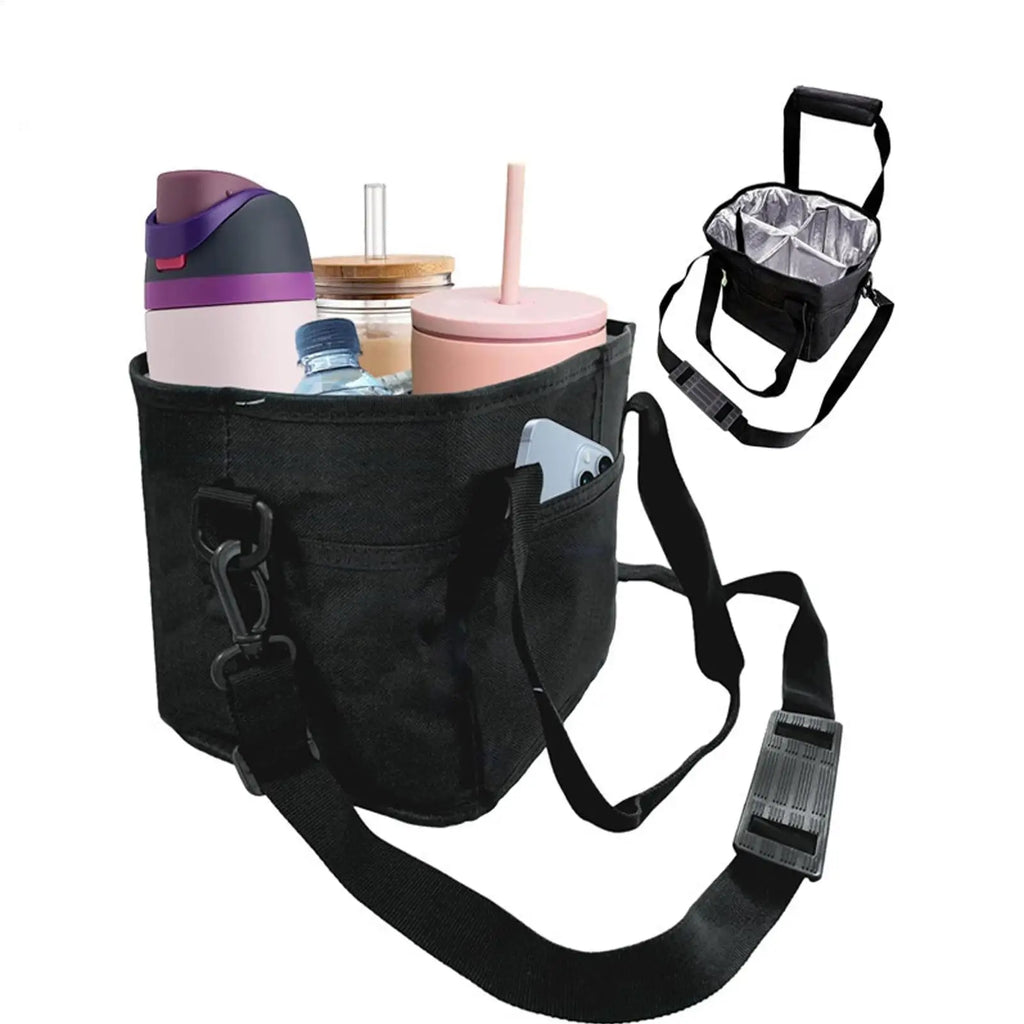 Insulated Water Bottle Carrier Bag with Shoulder Strap Water Bottle Carrier PLUSH