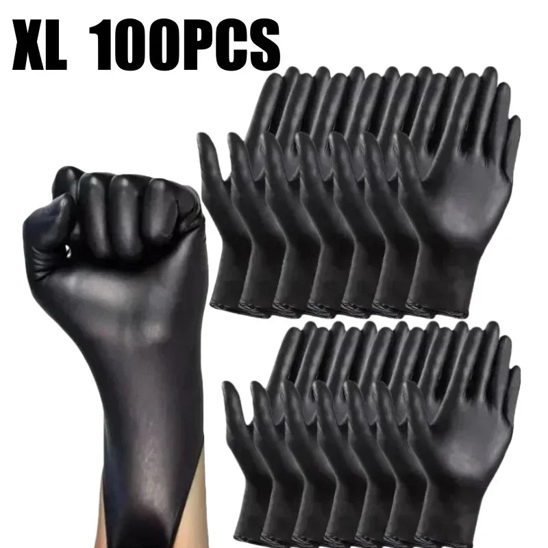 Disposable Black Nitrile Gloves – Latex Free, Thickened, Waterproof Disposable Nitrile Gloves PLUSH 5Bags