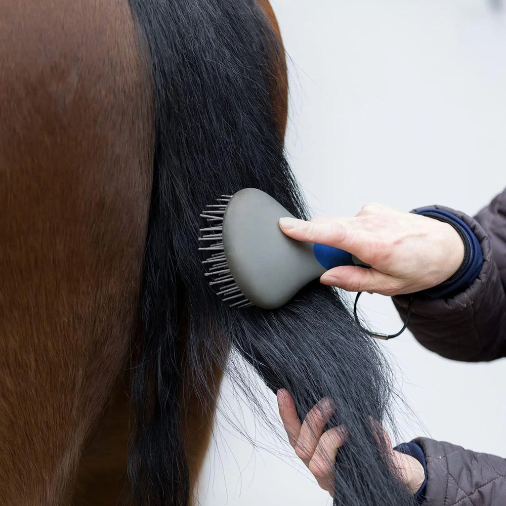 Horse Mane & Tail Brush – Soft Needle Bristles & Rubber Grip Horse Grooming Brush PLUSH