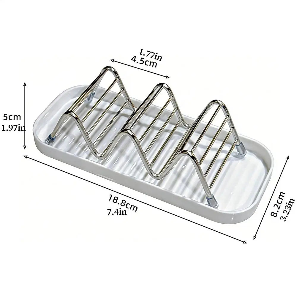 Stainless Steel Soap Dish with Draining Tray | Bathroom Organizer Soap Dish & Organizer PLUSH 1PC