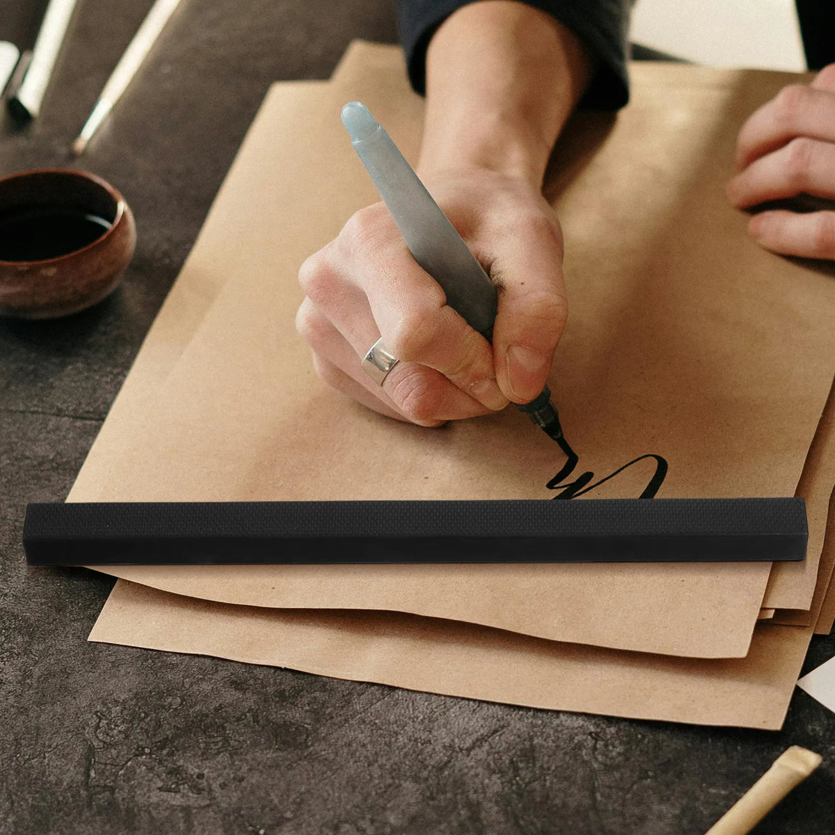 Metal Paperweight Ruler Black – Sewing, Fabric Cutting & Crafts Paperweight Ruler PLUSH