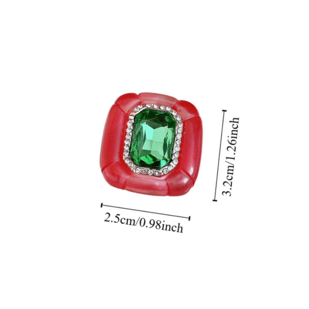 Y2K Candy Color Acrylic Resin Dome Ring | Korean Punk Style Fashion Statement Ring PLUSH