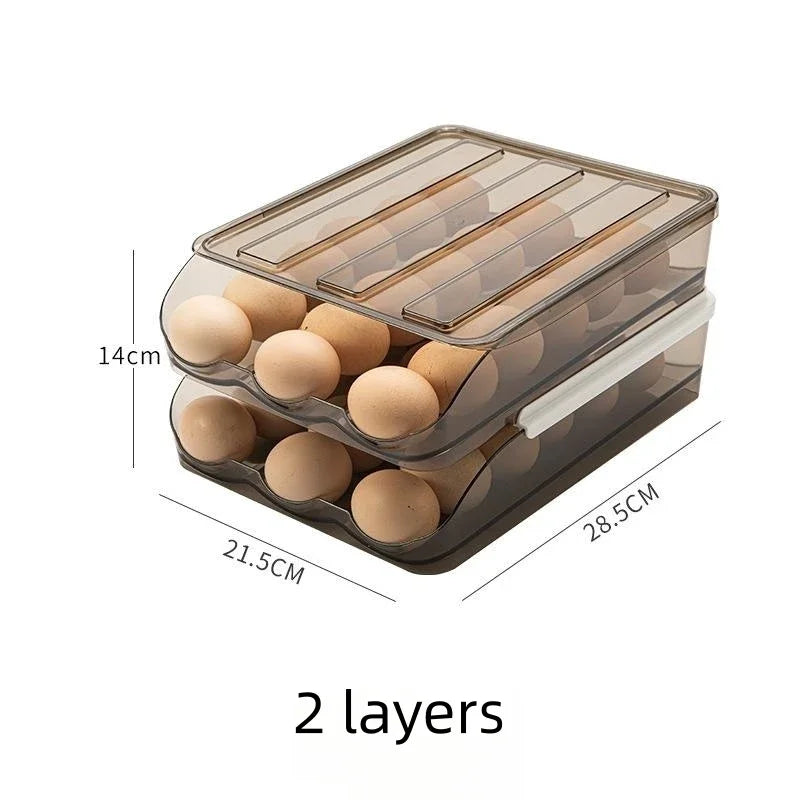 Automatic Slide Egg Organizer – 54-Egg Fridge Storage Box Egg Storage Organizer PLUSH egg storage box 2