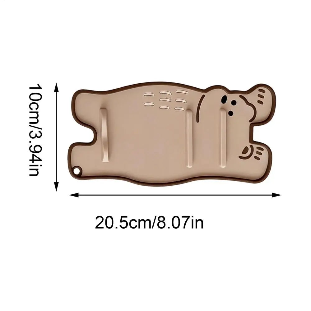 Cute Animal Silicone Pot Lid Holder & Kitchen Spoon Rest Kitchen Spoon Rest PLUSH Brown