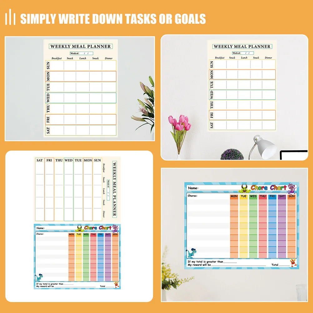 2-Pack Dry Erase Behavior Chart Whiteboard Stickers for Kids Whiteboard Sticker Chart PLUSH