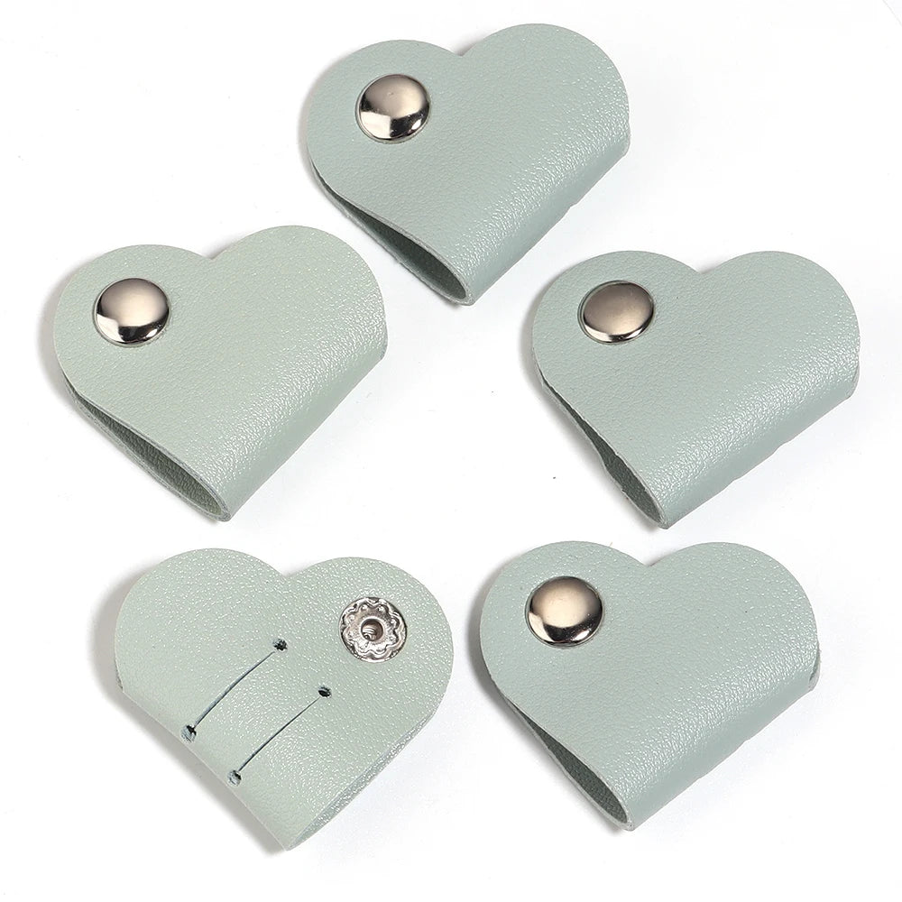 5pcs Heart PVC Cable Clips – Cord & Wire Organizer Holder Cable Organizer Clips PLUSH light green
