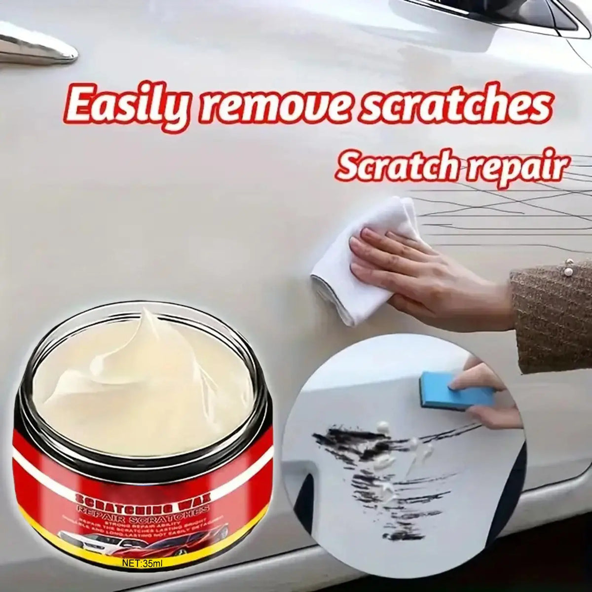 Car Scratch Remover Polish Wax – All-Color Paint Repair Car Polish Wax PLUSH