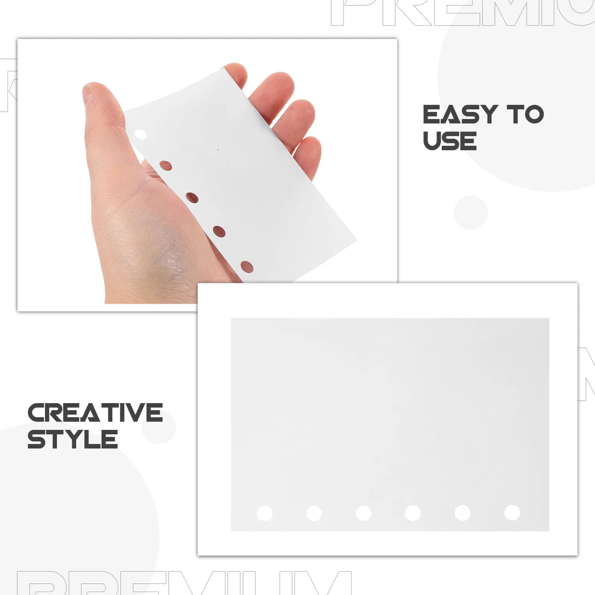 100Pcs Double Sided Release Paper Sticker Binder Refill Sheets Binder Refill Sheets PLUSH