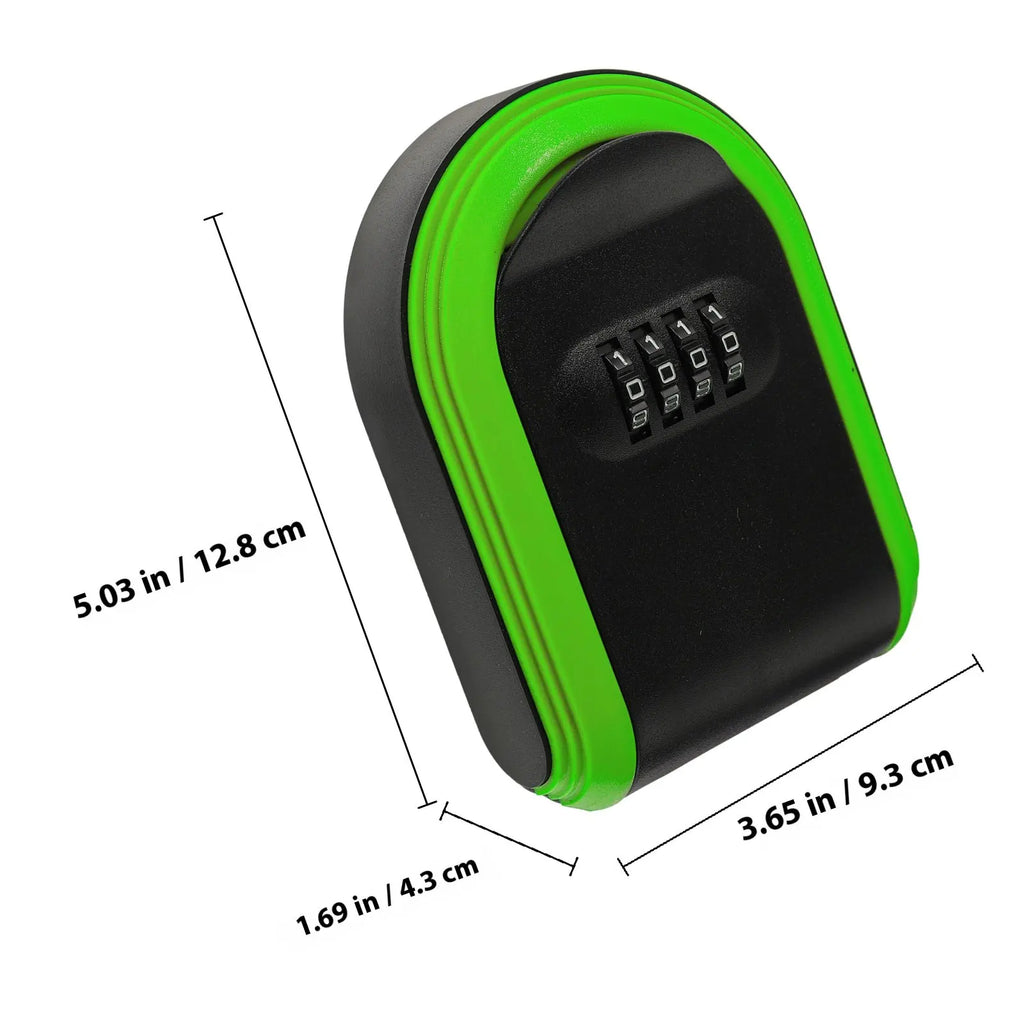 Wall Mount Key Lock Box – 4-Digit Resettable Combination Code Key Lock Box PLUSH Green