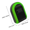 Wall Mount Key Lock Box – 4-Digit Resettable Combination Code Key Lock Box PLUSH Green