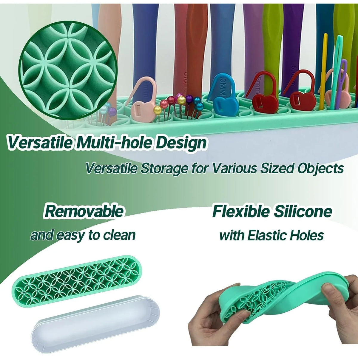 Silicone Crochet Hook & Makeup Brush Holder Organizer Silicone Tool Organizer PLUSH