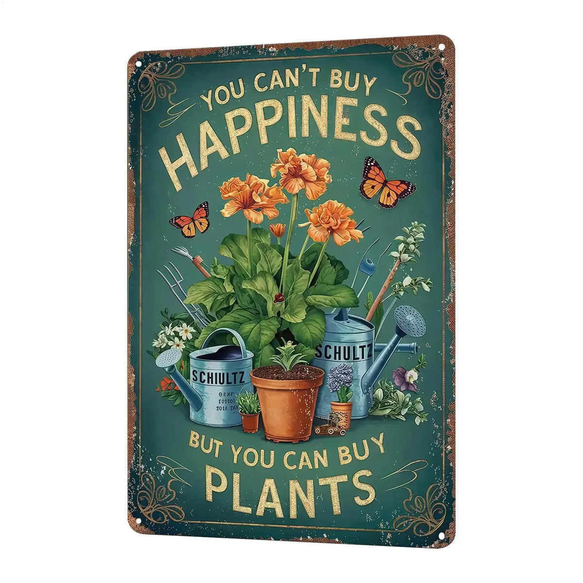 Vintage Garden Metal Sign – Plants Quote Wall Decor Plaque Metal Wall Sign PLUSH