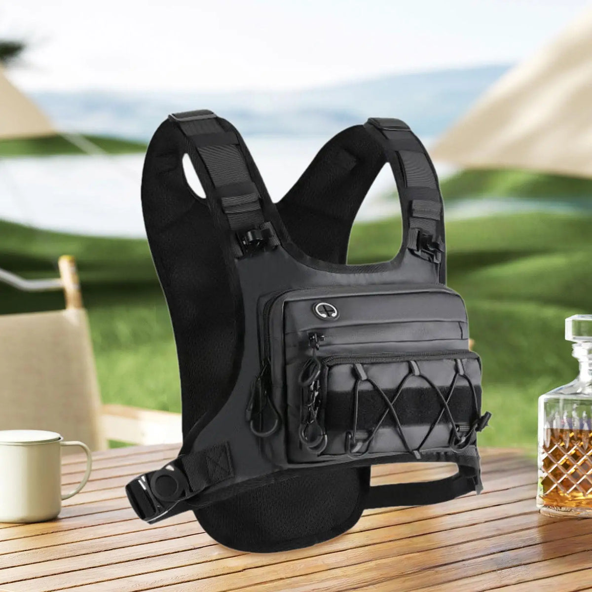 Waterproof Nylon Chest Bag – Adjustable Outdoor Vest Pack Outdoor Chest Bag PLUSH