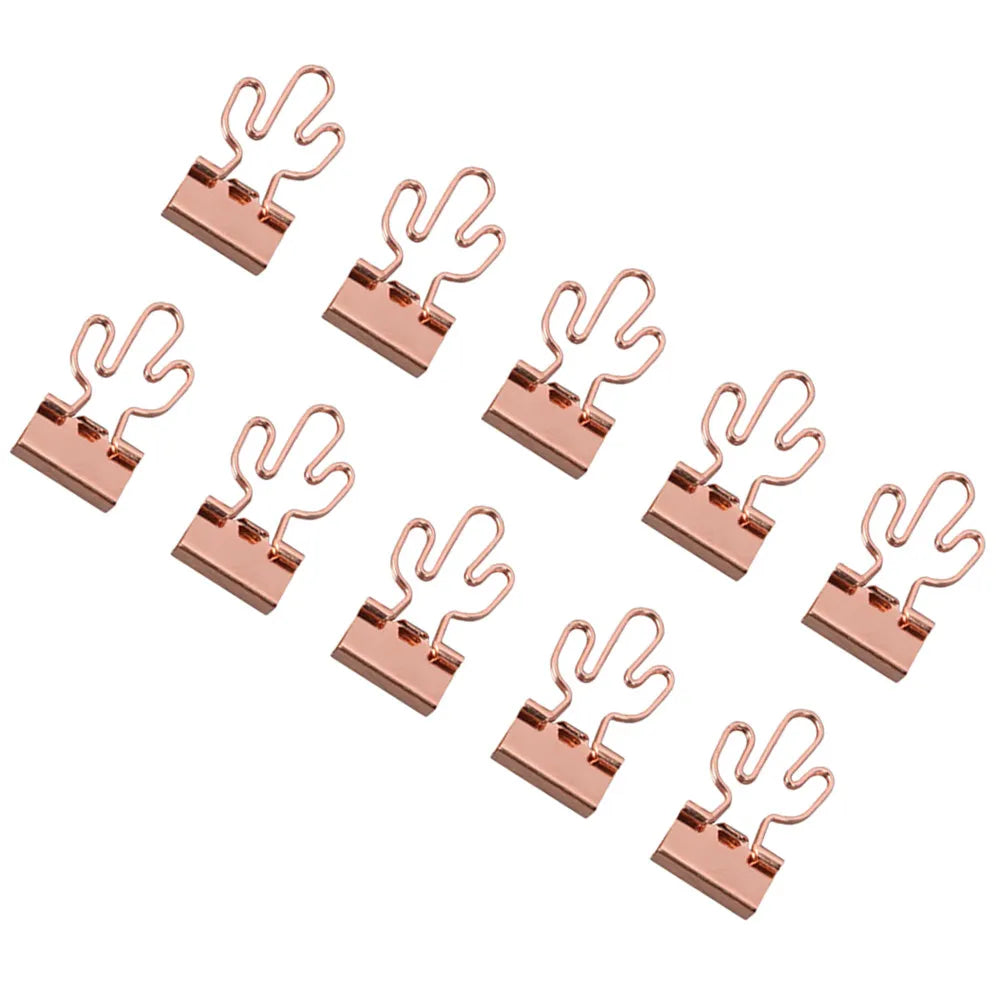 10pcs Stainless Steel Binder Clips | Strong Grip File Clamps Metal Binder Clips PLUSH