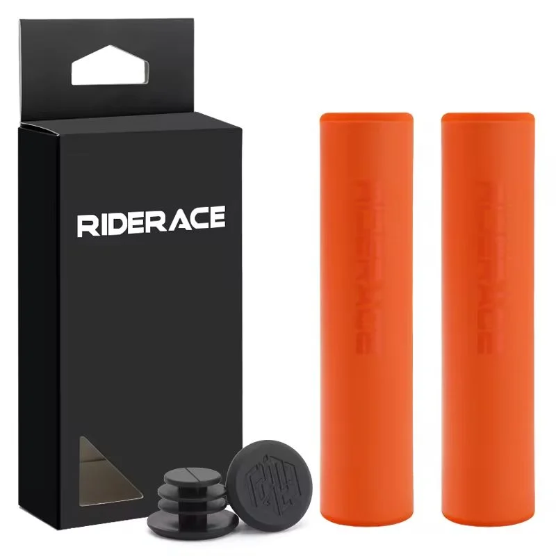 Silicone Sponge MTB Bicycle Grips – Anti-Slip Handlebar Cover Bicycle Handlebar Grips PLUSH Orange