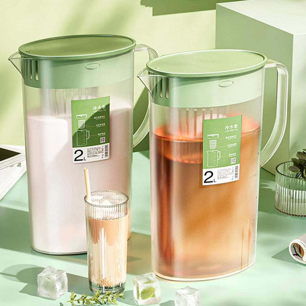 2L Large Water Pitcher with Lid, Strainer & Handle | Fridge Water Pitcher PLUSH