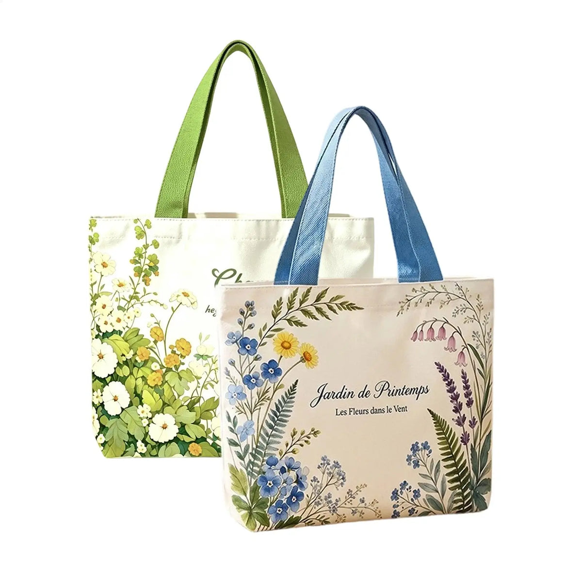 Floral Canvas Tote Bag – Large Open Top Shoulder Bag Canvas Tote Bag PLUSH