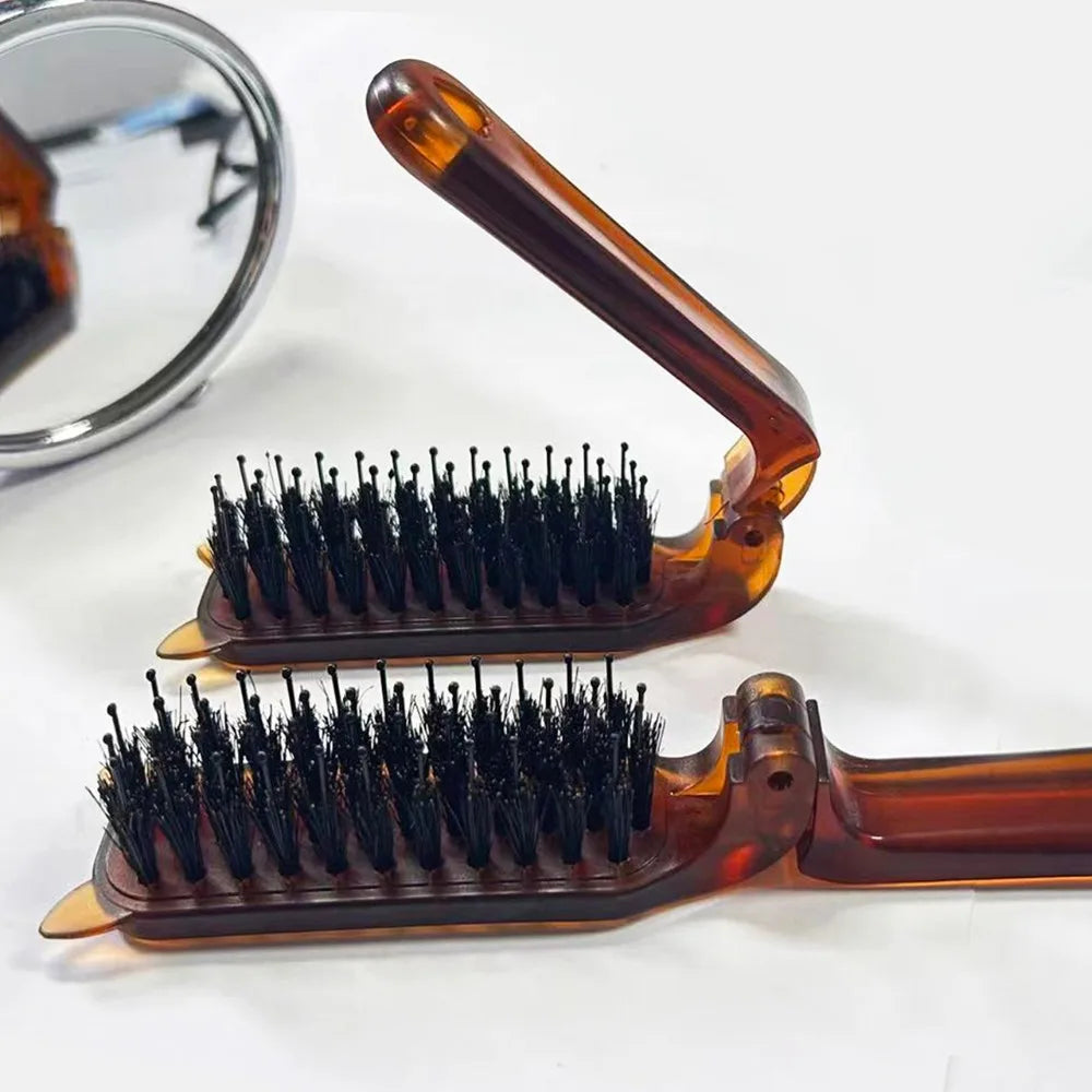 Foldable Pocket Hair Comb – Anti-Static Travel Brush Foldable Hair Comb PLUSH