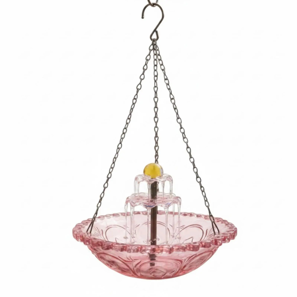 Solar Hanging Glass Bird Bath Fountain – Two-Tier Water Spout Bird Bath Fountain PLUSH