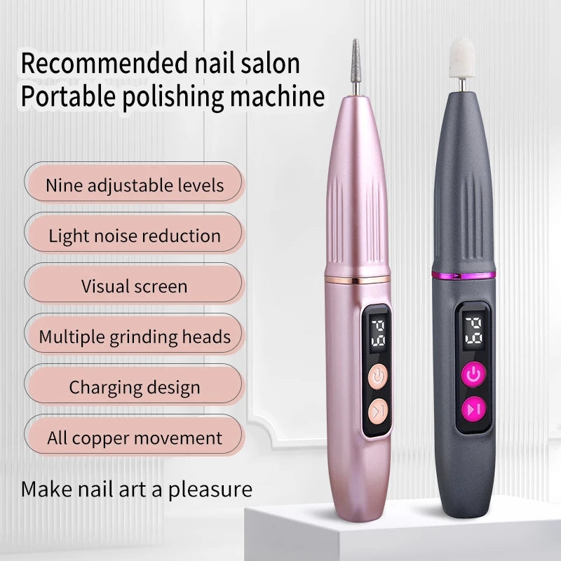Rechargeable Electric Nail Grinder – Wireless Portable Nail File Electric Nail Grinder PLUSH