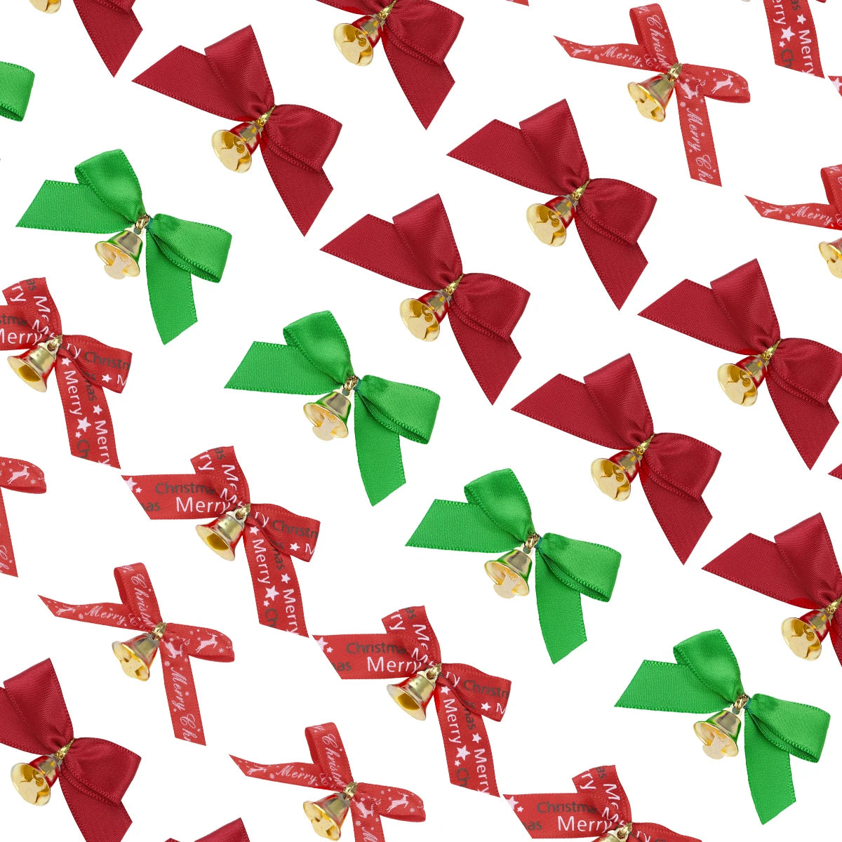 10pcs Christmas Bowknot Bell Bows – DIY Jewelry & Tree Decor Craft Bow Ornaments PLUSH
