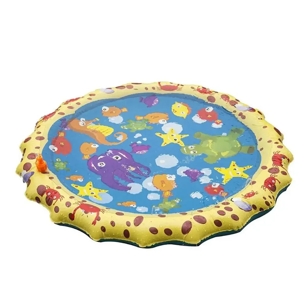 170cm Inflatable Water Spray Sprinkler Play Mat for Kids Kids Sprinkler Play Mat PLUSH Yellow100cm
