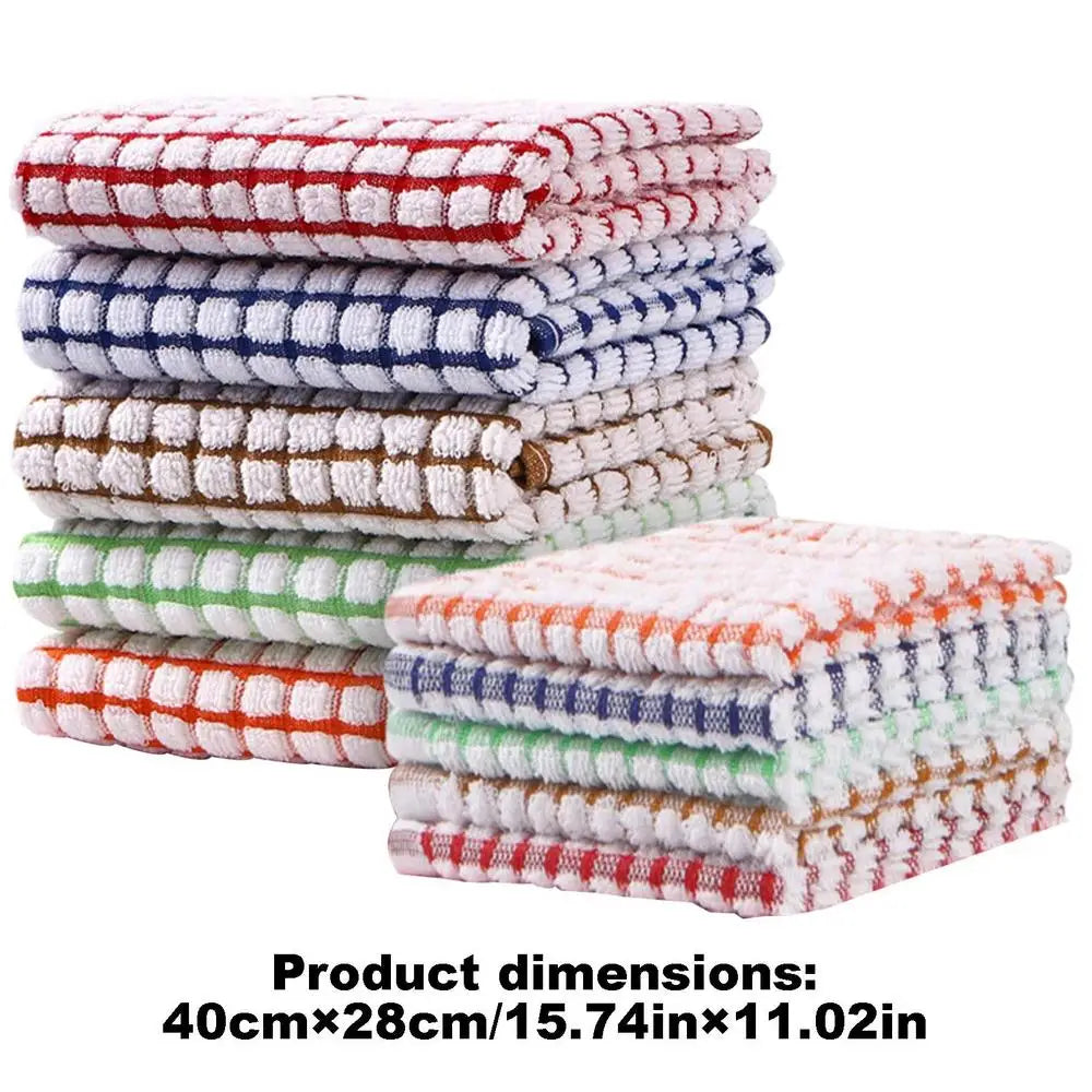 Terry Cotton Tea Towels 10-Pack – Absorbent Kitchen Dish Cloths Kitchen Tea Towels PLUSH 10Pcs