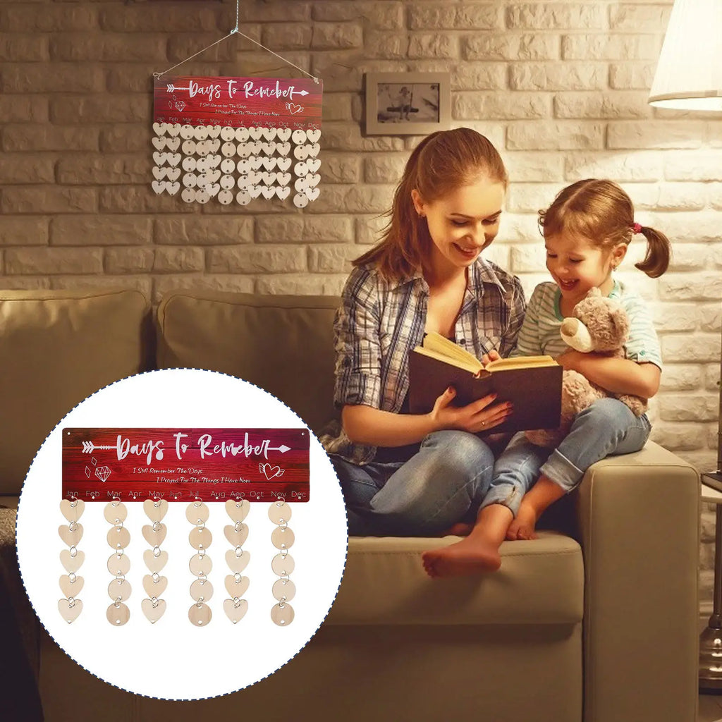Wooden DIY Birthday Calendar Hanging Plaque | Family Reminder Wooden Wall Plaque PLUSH Default Title