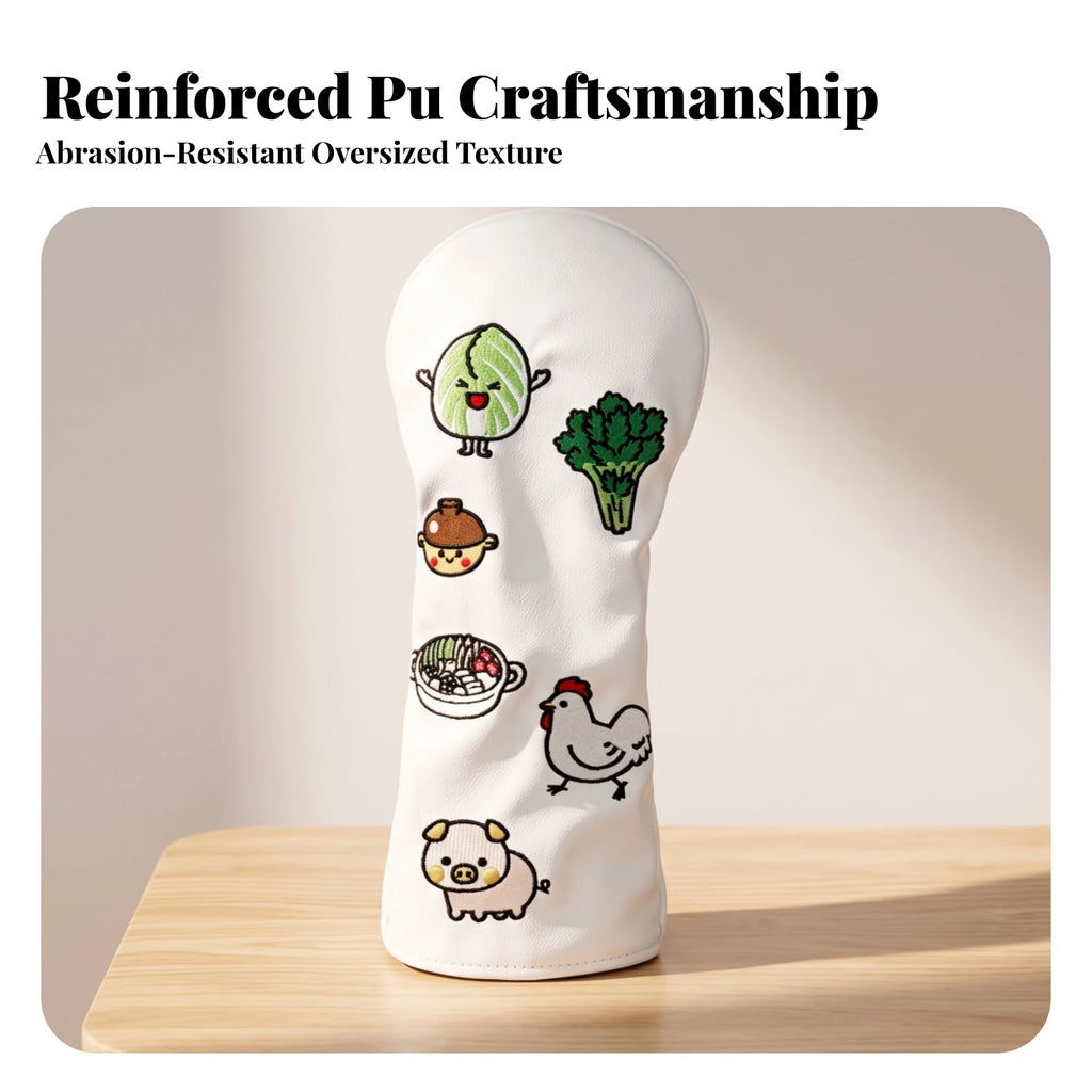 Golf Wood Headcover – Novelty PU Club Cover Universal Fit Golf Club Headcover PLUSH