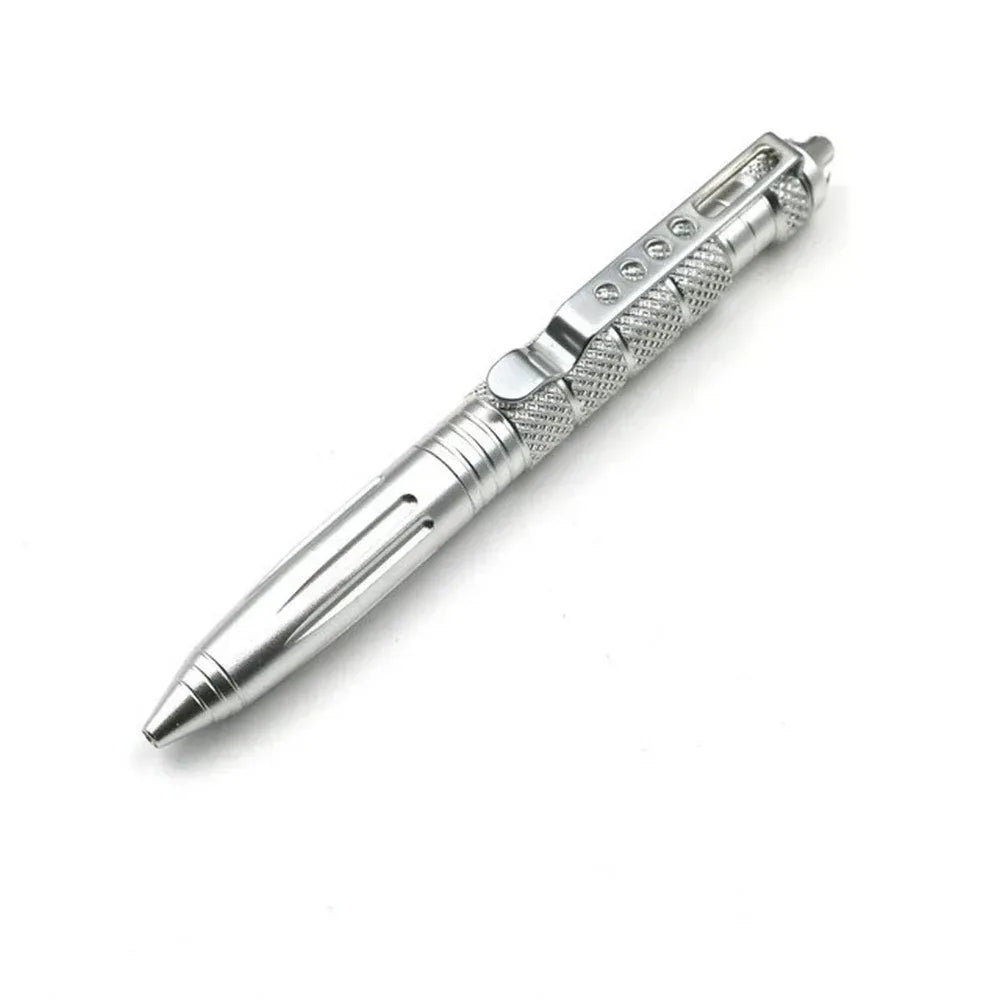 Tactical Pen Glass Breaker – Aluminum Alloy Survival EDC Tool Tactical Survival Pen PLUSH Silver
