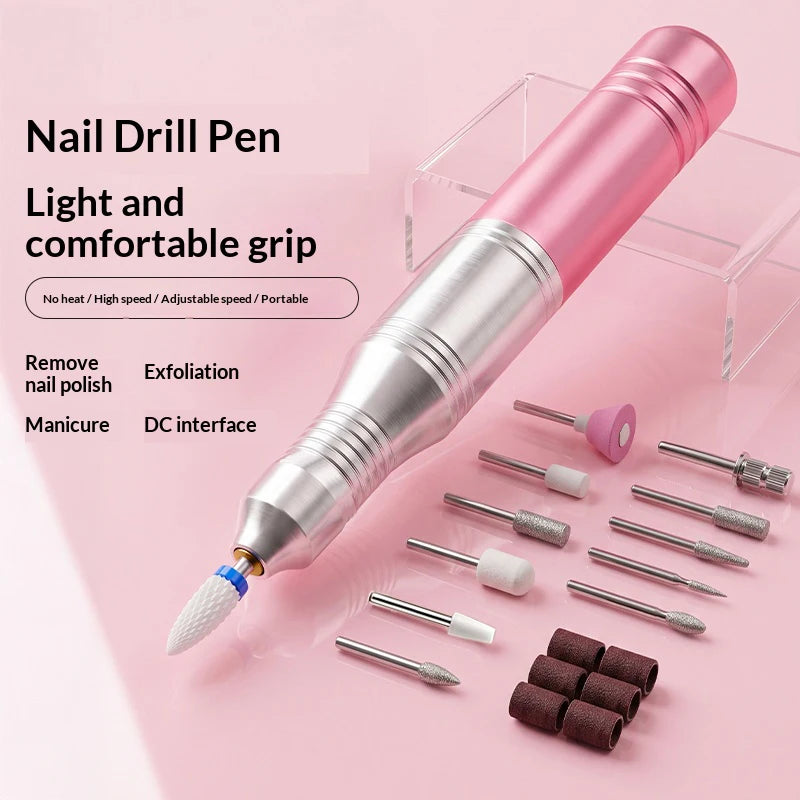 USB Electric Nail Drill & Sanding Belt – Manicure Polish Kit Electric Nail Drill PLUSH